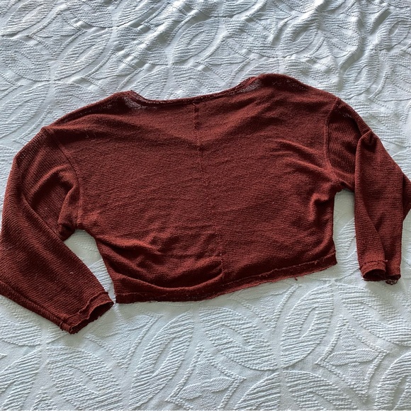 UO Brick Red Logan Knit Sweater - Picture 3 of 4